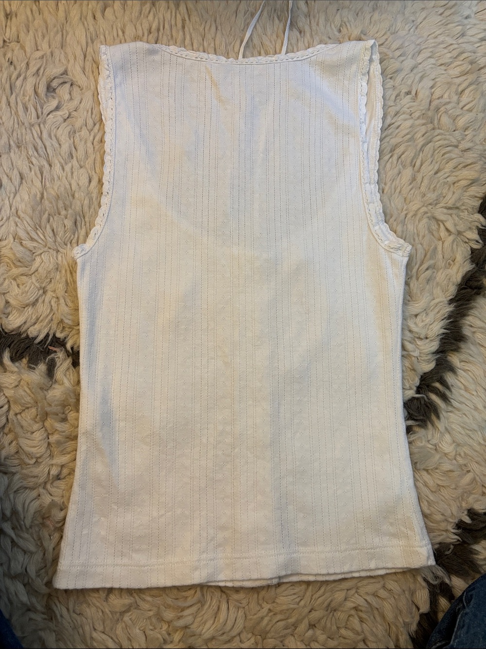 Doen White Button-Front Ribbed Tank Top - Picture 9 of 14